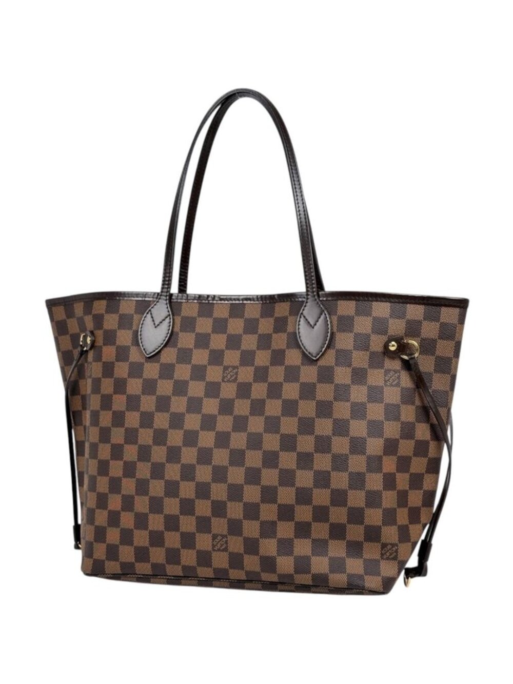 Louis Vuitton Neverfull MM Tote Shoulder Bag Damier Brown